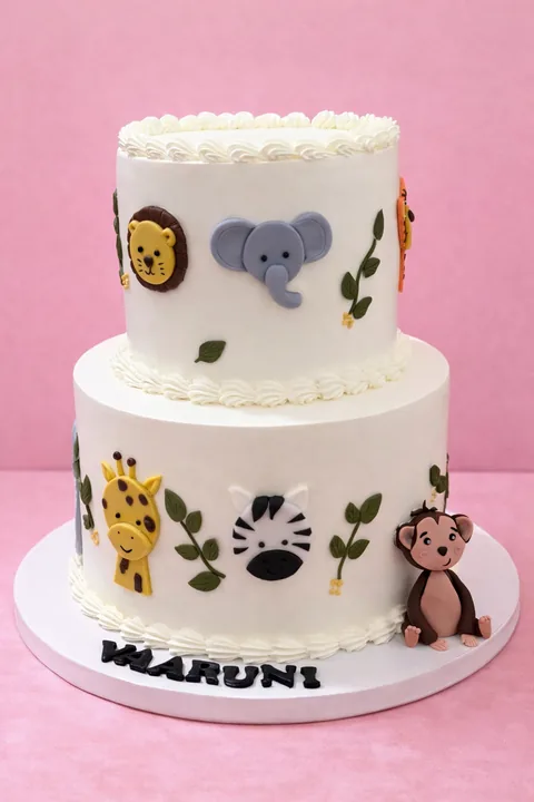 Safari celebration custom cake by Lueur Patisserie