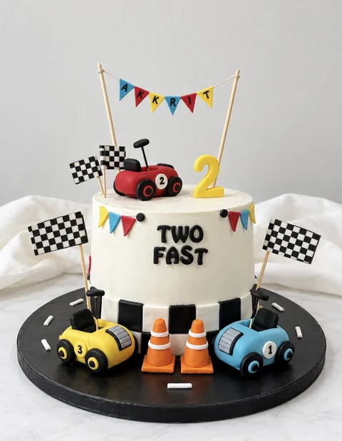 Race-day celebration custom cake by Lueur Patisserie