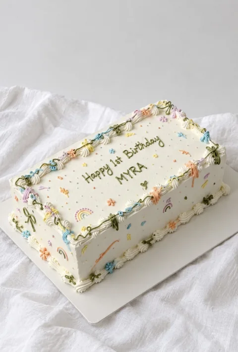 Garden celebration slab custom cake by Lueur Patisserie