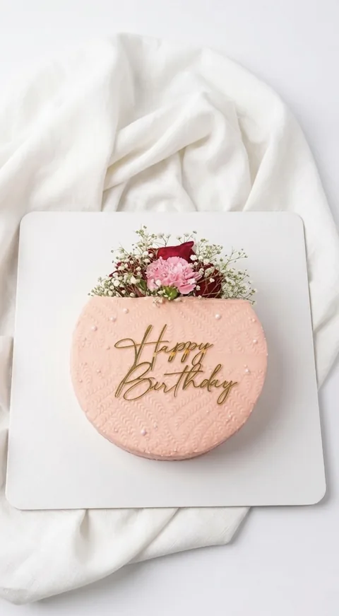 Blush rose bento custom cake by Lueur Patisserie